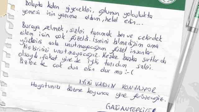 Arabam.com Konyaspor stadyumunda depremzede aileden duygulandıran not!