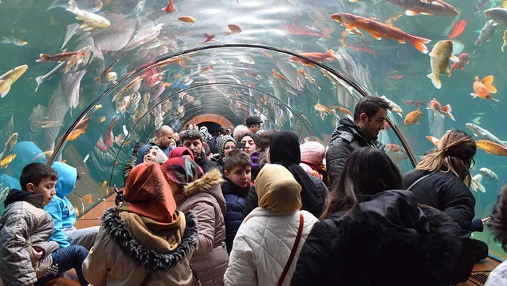 Tünel akvaryumu 10 günde 40 bin kişi ziyaret etti