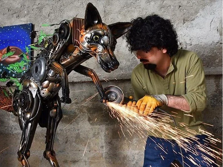 Eskişehirli sanatçı atık metalden hayvan heykelleri yaptı