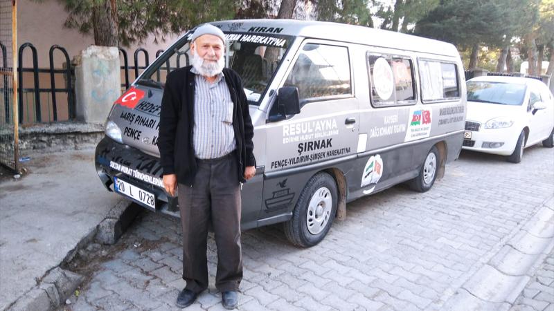 “Elmacı Dede”, Suriye’deki çocuklar için yola çıktı