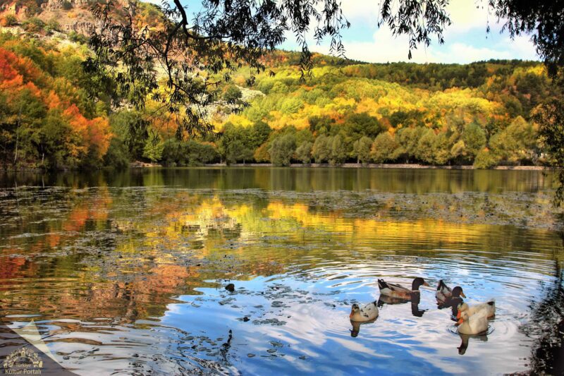 Ankara’nın Çubuk İlçesi’ndeki Karagöl’de sonbahar bir başka güzel
