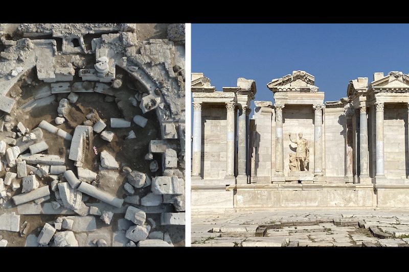 Laodikeia Antik Kenti’ndeki Anıtsal Traian Çeşmesi Ayağa Kaldırıldı