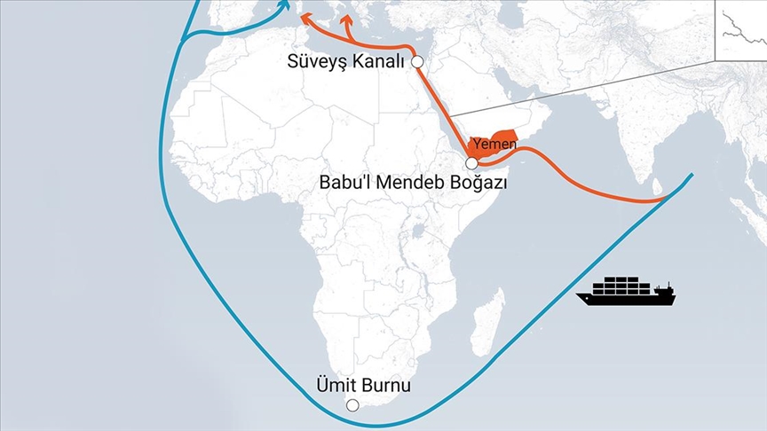 ABD ve İngiltere’nin saldırılarıyla artan ticari riskler Kızıldeniz’e alternatif rota arayışını hızlandırdı