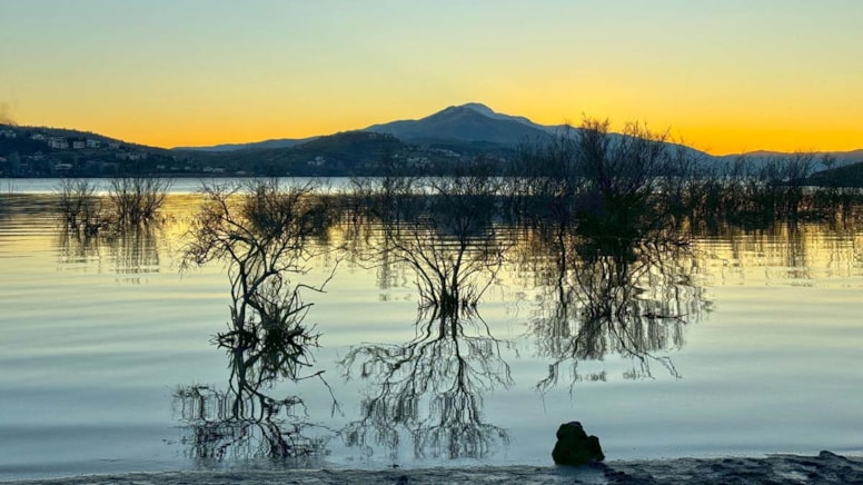 Gün batımı güzelliği Hazar Gölü’nde bir başka!