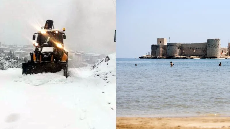 Mersin’in bir tarafı kış, bir tarafı yaz mevsimi yaşıyor