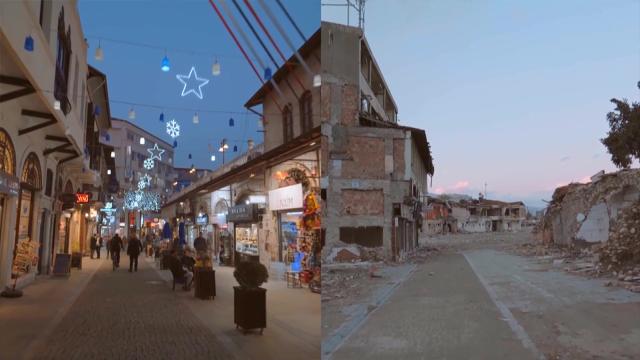 Antakya’nın en işlek caddesinden geriye enkaz yığınları kaldı