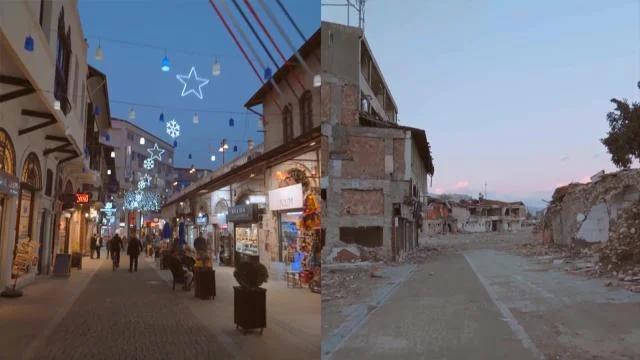 Antakya’nın en işlek caddesinden geriye enkaz yığınları kaldı