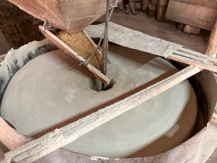 Uşaklı Şevket dede asırlık su değirmeninde 54 yıldır buğday öğütüyor