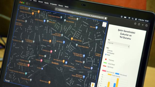 Bozuk yolları tespit için yapay zeka destekli cihaz tasarladı