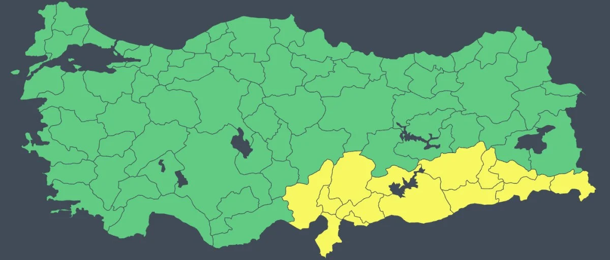 Meteorolojiden bayramın ilk günü için 14 kente sarı uyarı
