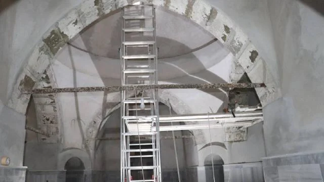 Yozgat’ta tarihi Başçavuş Çifte Hamamı’ndaki restorasyon çalışmasında sona gelindi