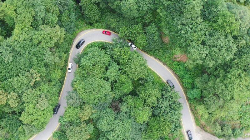 Hıdırnebi Yaylası yolunda sise karşı sarı çizgili önlem