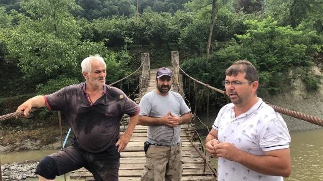 Ordu’da 50 yıllık ahşap köprünün selden yıkılması önlendi