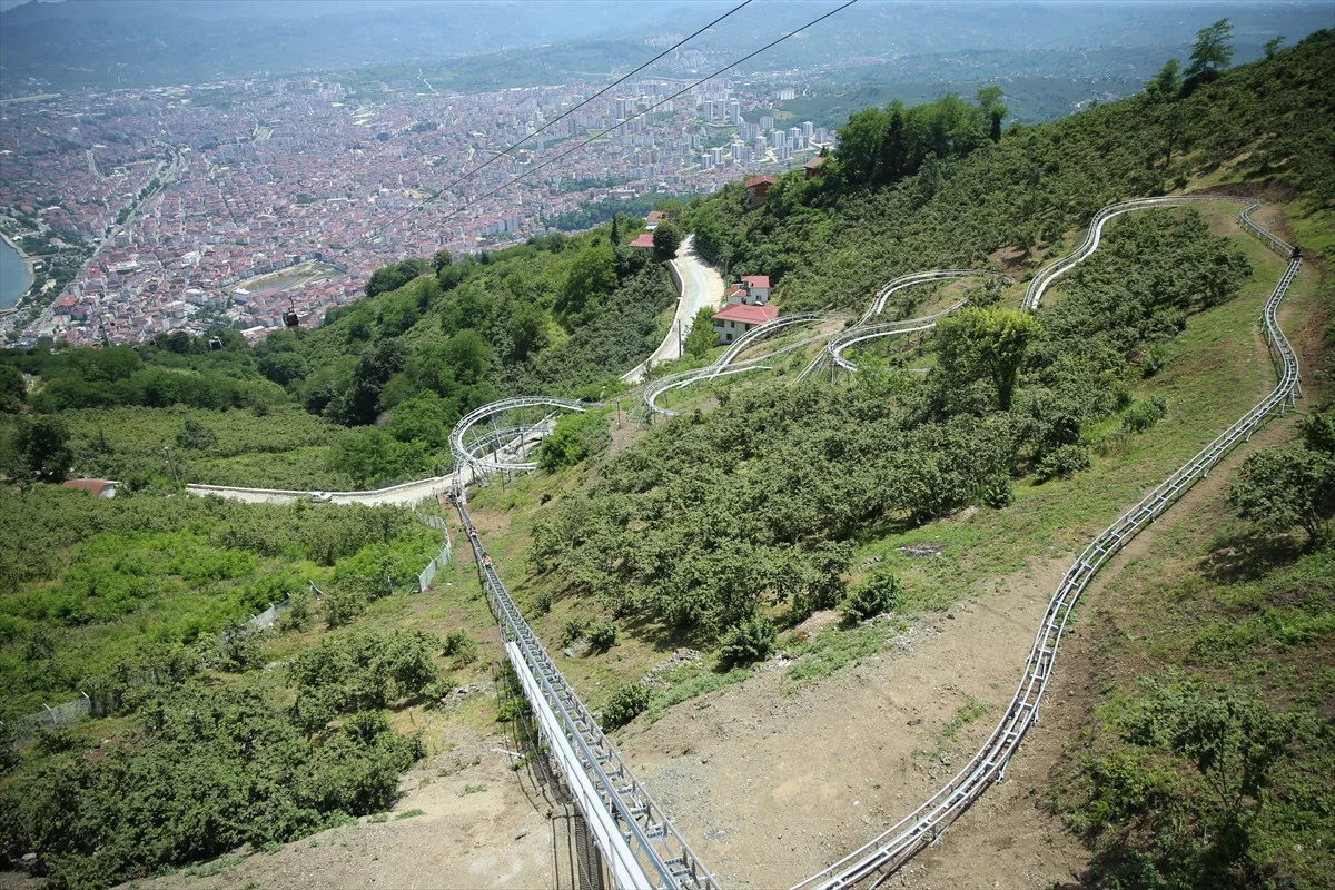 Turistlere Ordu manzaralı dağ kızağı heyecanı
