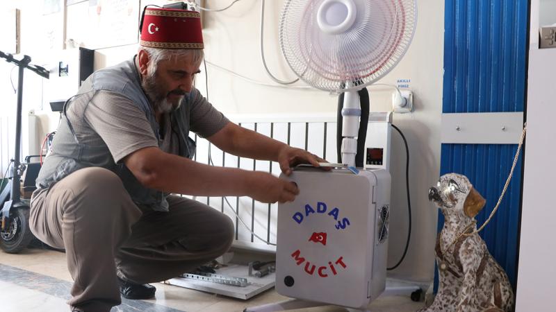 Atıl malzemelerden taşınabilir klima yaptı