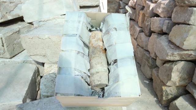 Kahramanmaraş’ta 103 yıllık top mermisi enkazdan çıkarıldı