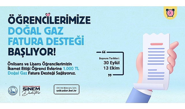 Üsküdar Belediyesi’nden öğrenci evlerinde kalan önlisans ve lisans öğrencilerine aylık doğalgaz fatura desteği