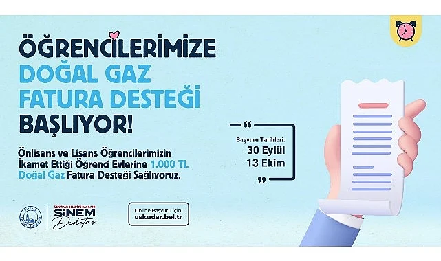 Üsküdar Belediyesi’nden öğrenci evlerinde kalan önlisans ve lisans öğrencilerine aylık doğalgaz fatura desteği
