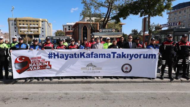 Afyonkarahisar’da kask farkındalığı etkinliği düzenlendi