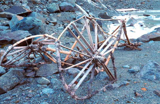 Alplerde eriyen karlarla ortaya çıkan gizemli bambu araba uzmanları şaşırtıyor