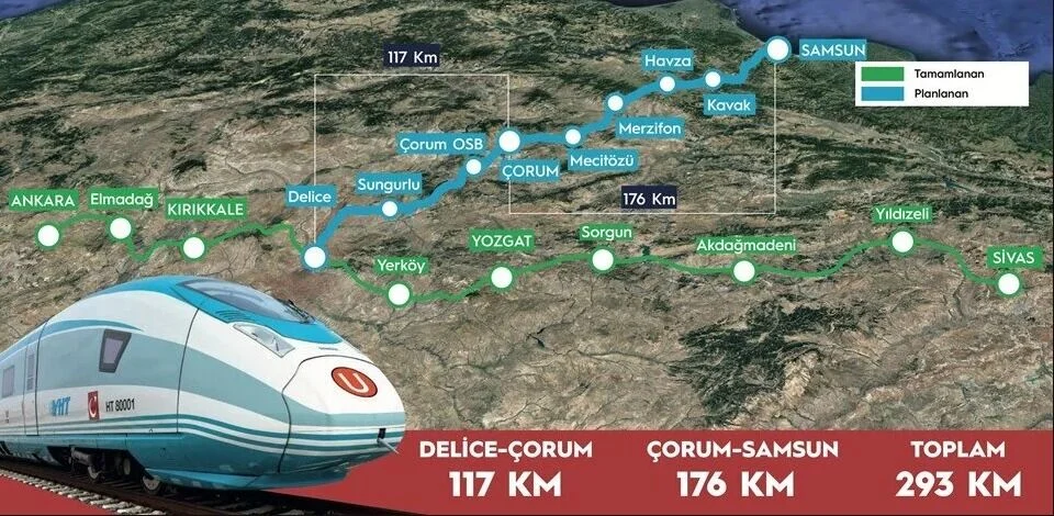 Ankara-Samsun Hızlı Tren İstasyonları Belli Oldu