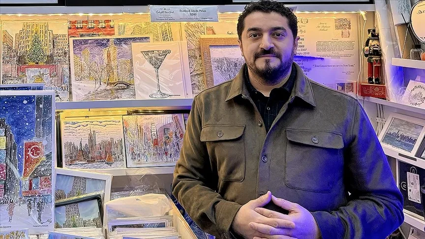 New York’ta yaşayan ressam Melikşah Soytürk, çizimleriyle Türk kültürünü ABD’ye taşımayı hedefliyor