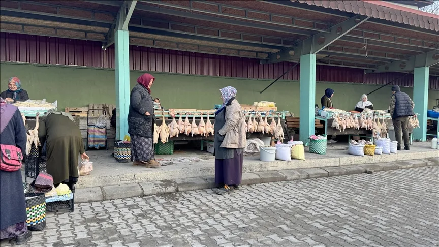 Doğal ortamda beslenen “Eflani hindisi” yeni yıl öncesi pazardaki yerini aldı