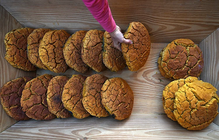 Köydekiler Köşeli ailesinin pişirip dağıttığı bal kabaklı mısır ekmeğini bekliyor