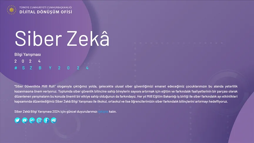 Siber farkındalığı artıracak “Siber Zeka Bilgi Yarışması”  başladı