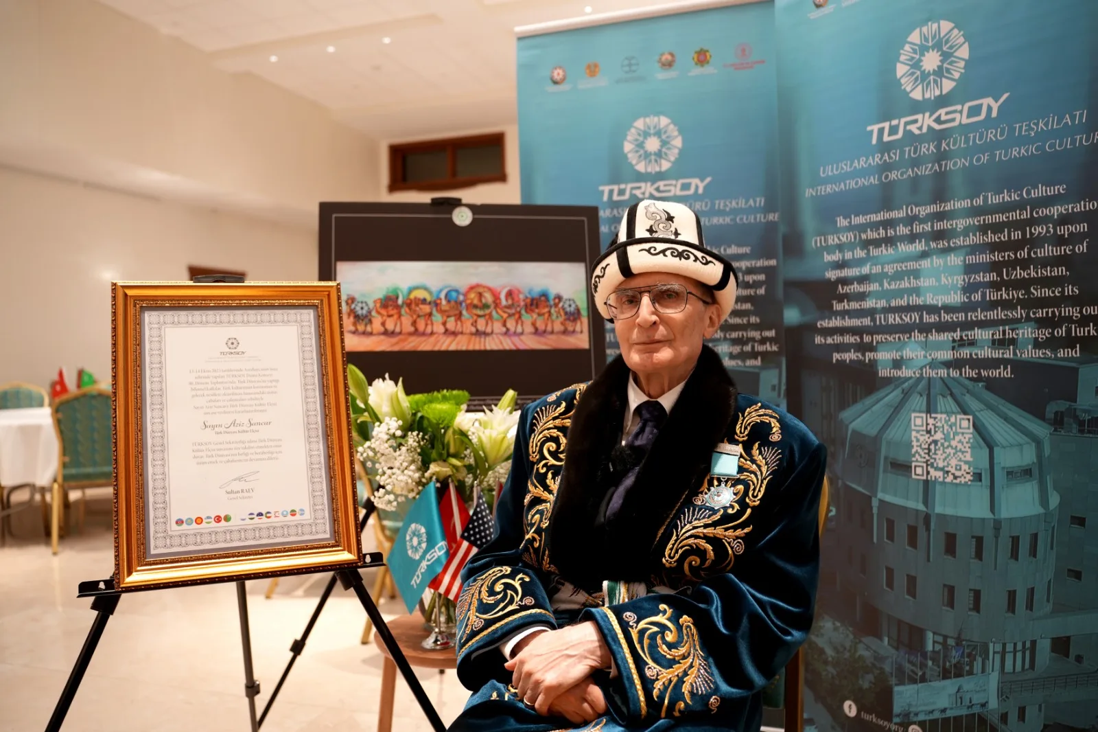  Prof. Dr. Aziz  Sancar’a  Türk  Dünyası  Kültür Elçisİ Ünvanı Takdim Edildi