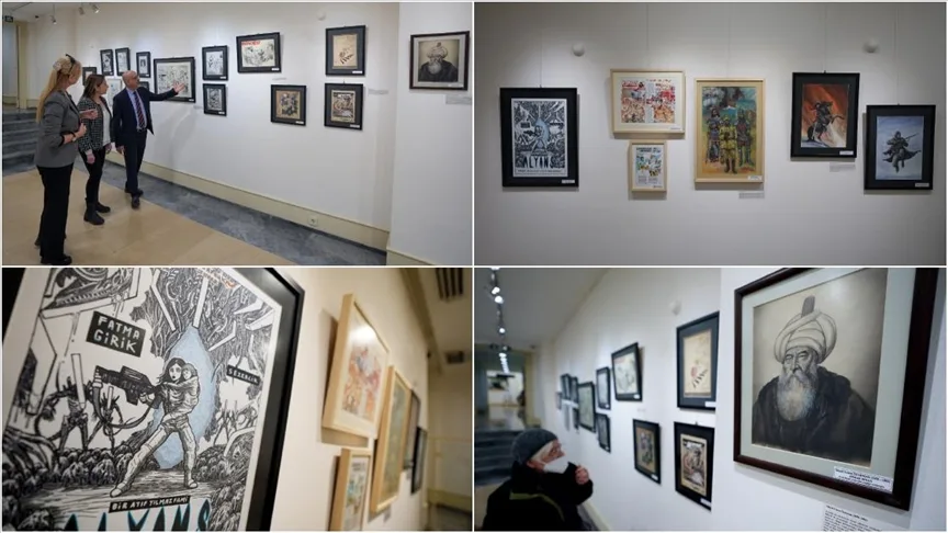 Otuz yıldır biriktirdiği mizah kültürünü yansıtan illüstrasyon koleksiyonunun ilk sergisini açtı