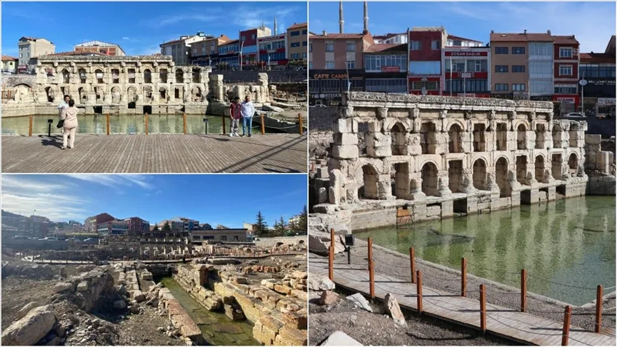 Yozgat’ta tarihi Roma Hamamı havaların ısınmasıyla ziyaretçilerini ağırlamaya başladı
