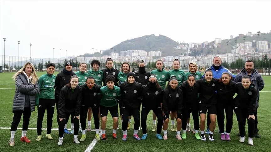Kadın Futbol Süper Ligi’ne yükselmeyi garantileyen Giresun Sanayispor’da hedef şampiyonluk