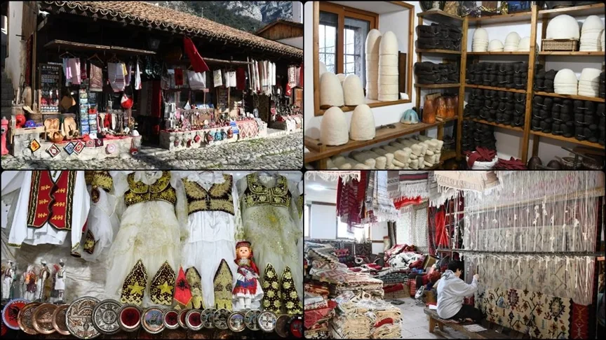 Arnavutluk’taki tarihi Akçahisar Çarşısı esnafı Arnavut geleneklerini korumaya devam ediyor