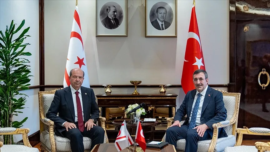 Cumhurbaşkanı Yardımcısı Yılmaz, KKTC Cumhurbaşkanı Tatar’la bir araya geldi