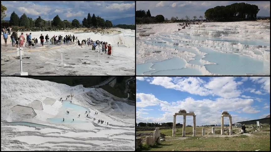 Yıla turist artışıyla başlayan Pamukkale tatilcilerle dolu geçirdi