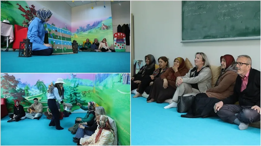 Erzincan’da nineler ve dedeler torunları için masal öğreniyor