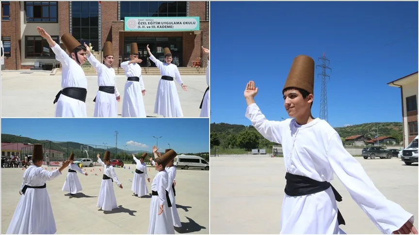Tokat’ta semazen grubunda yer alan özel öğrenciler yeni gösterilere hazırlanıyor