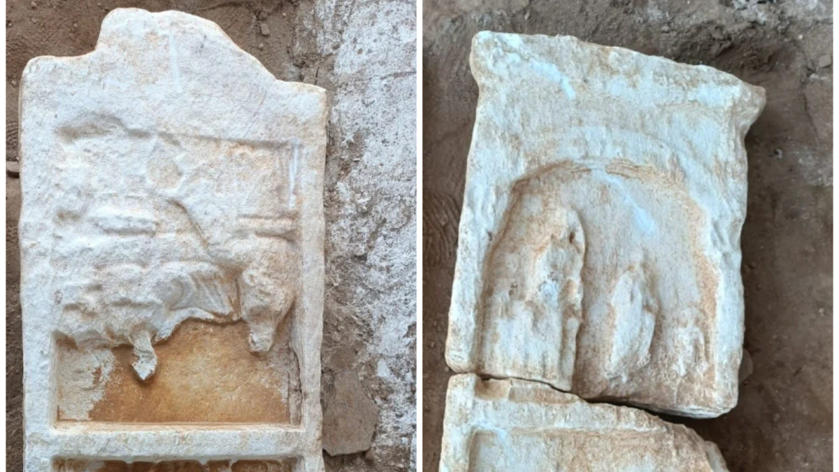 İzmir’de ceviz bahçesinde 2 bin yıllık mezar taşı bulundu