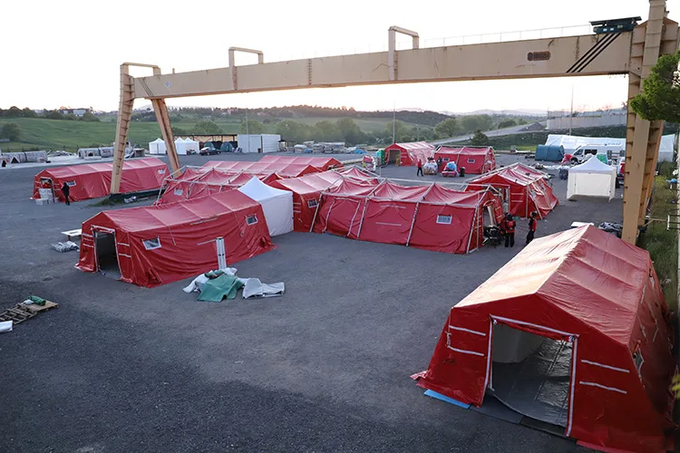 AID Uluslararası Doktorlar Derneğince mobil sahra hastanesi kurulum tatbikatı yapıldı