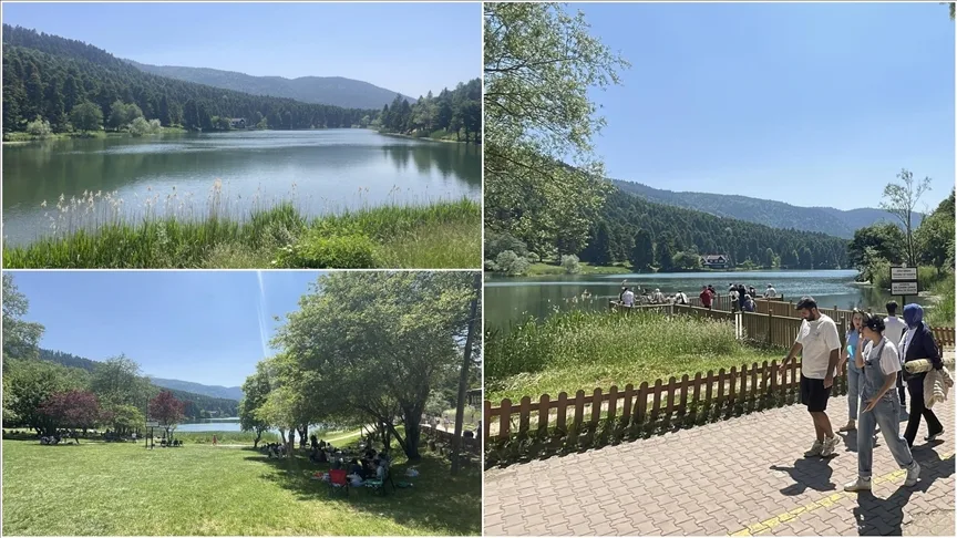 Bolu Gölcük Tabiat Parkı, bayram tatilinin son gününde misafirlerini ağırladı