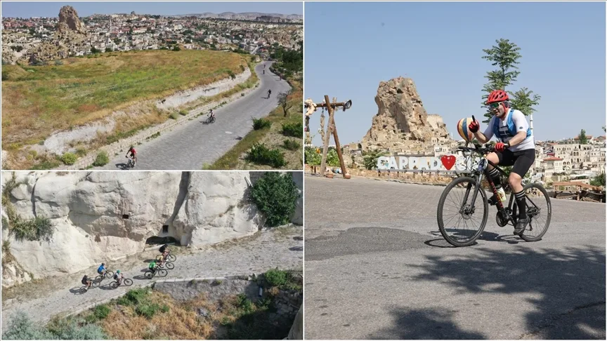 Kapadokya Bisiklet Festivali’nde 50 kilometrelik parkurdaki yarışlar başladı