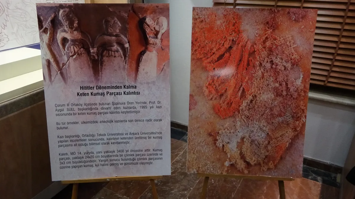 Çorum’da 3 bin 500 yıllık Hitit keten kumaşı ilk kez görücüye çıktı