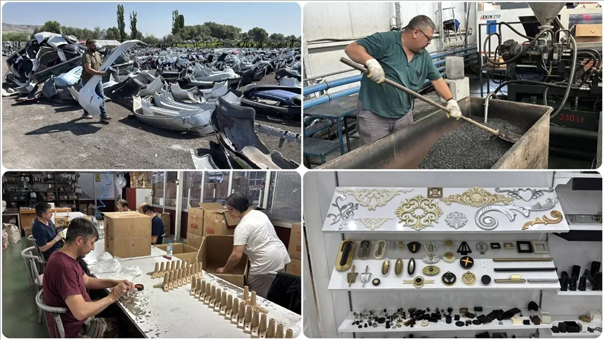 Hurda araçların tamponları, mobilya aksesuarına dönüştürülüyor