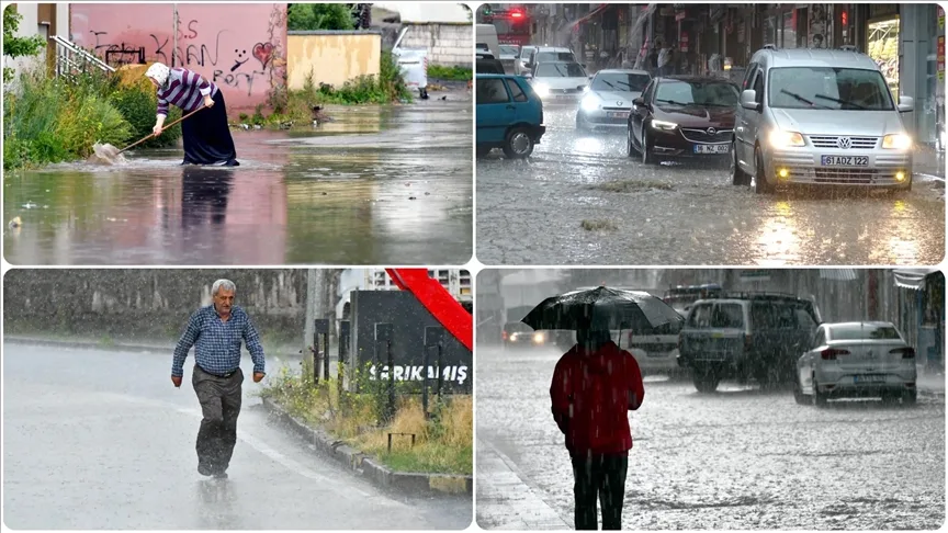 Kars Sarıkamış’ta dolu ve sağanak etkili oldu