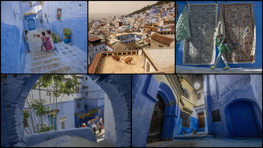 Endülüs mirası Şafşavan, mavi sokakları ve tarihi dokusuyla turistlerin ilgisini çekiyor