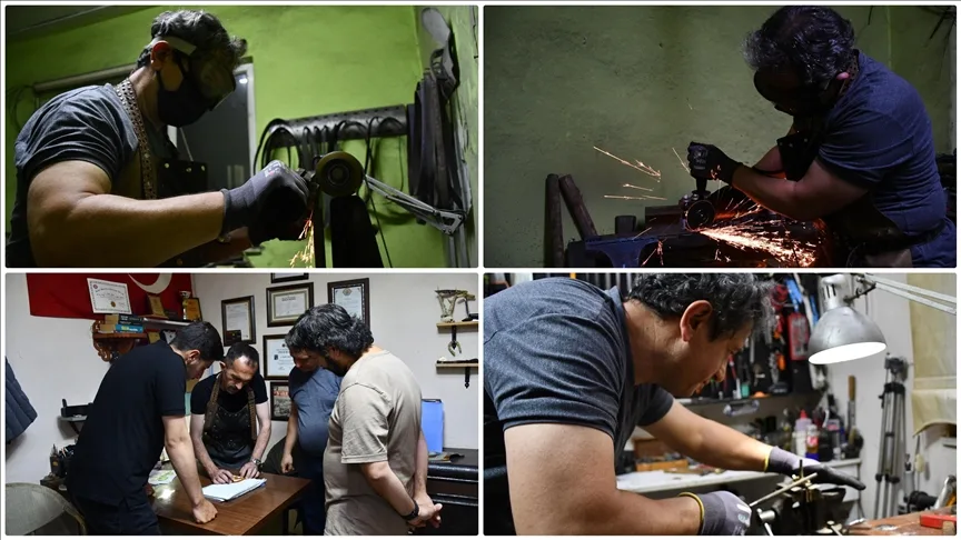 Bıçak merakını mesleğe dönüştürdü, tarihi kılıçların replikalarını üretiyor