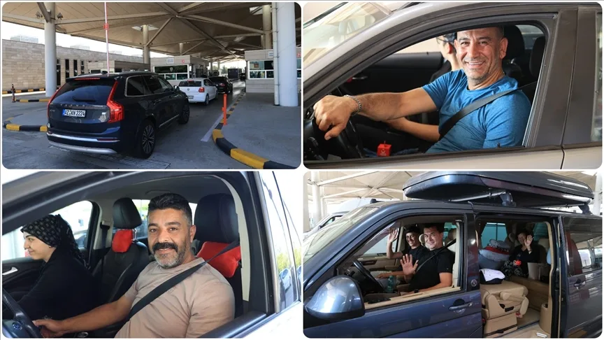 Gurbetçiler Türkiye’ye giriş yapmanın mutluluğunu yaşıyor