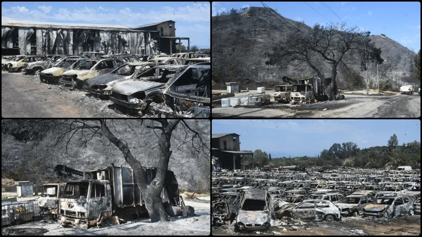 Yunanistan’da son günlerde çıkan orman yangınlarından yaklaşık 100 bin dönüm alan etkilendi