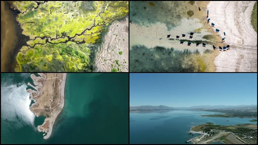 Karakaya Barajı’nda su seviyesi sıcak hava ve kuraklık nedeniyle geriledi